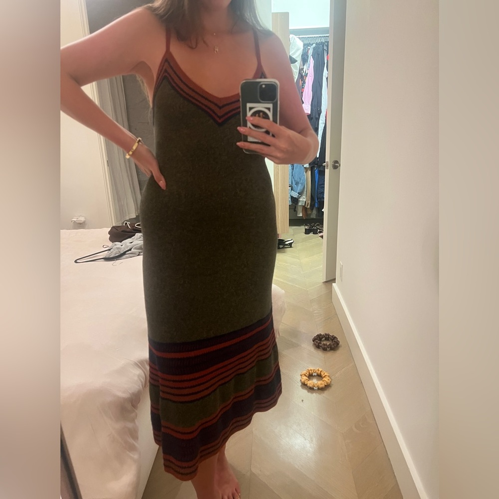 NWT Wales Bonner Fusion striped wool-blend knit green dress - Picture 6 of 9